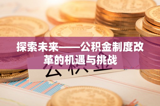 叙永探索未来——公积金制度改革的机遇与挑战