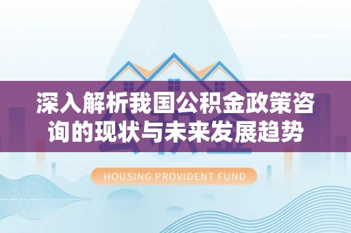 叙永深入解析我国公积金政策咨询的现状与未来发展趋势