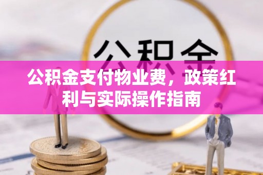 叙永公积金支付物业费，政策红利与实际操作指南