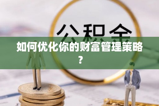 叙永如何优化你的财富管理策略？